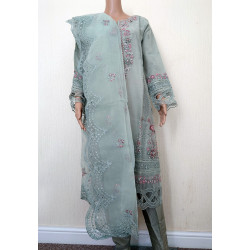 Sada Bahar Luxury Stitched 3 Piece Organza Collection - Mint