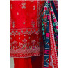 Sada Bahar Stitched 3 Piece Premium Emb & Printed Lawn-Red