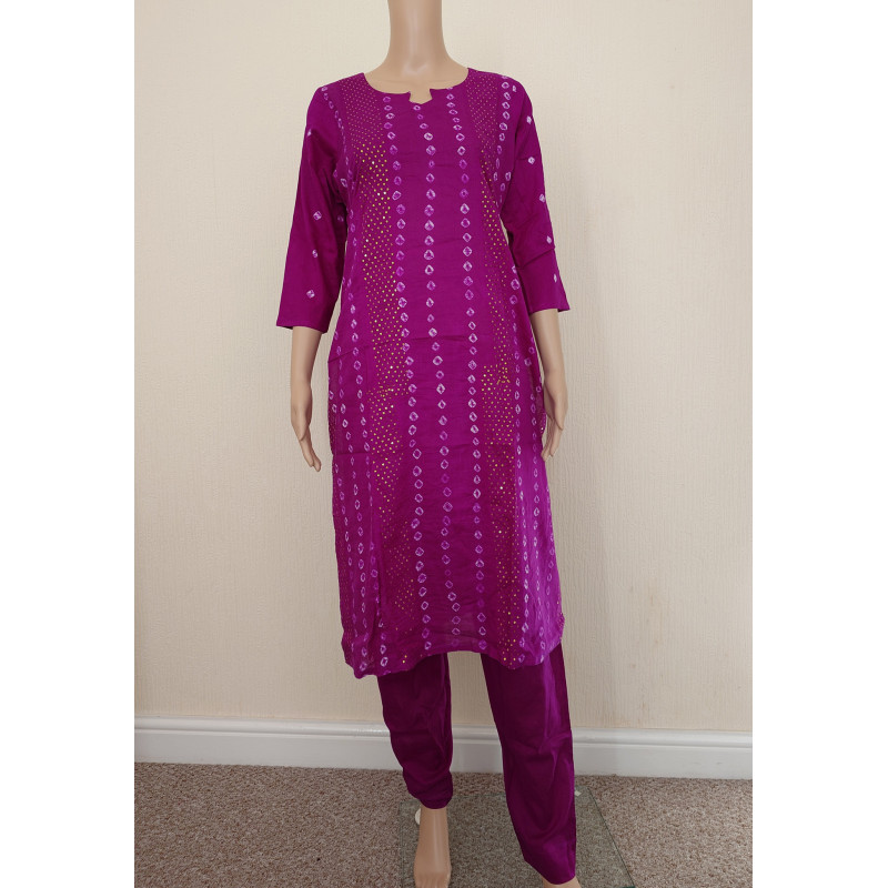 Zaaraq by Bangladeshi 100% Printed Boutiques Stitched 3 Piece Collection- Purple