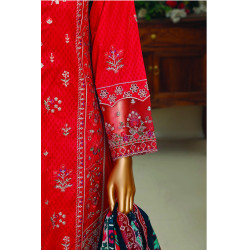 Sada Bahar Stitched 3 Piece Premium Emb & Printed Lawn-Red