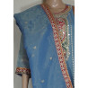 Maryam By Eba Simar Organza Embroidery Readymade Plazzo Suits-Grey Colour