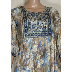 Zaaraq By Deecee Modal Printed Embroidery Single-piece Kurti - Stylish & Comfortable Women's Wear