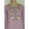 Lilac Indian Chikan Work Designer Kurti with Printed Dupatta - Elegant & Timeless