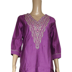 "Light Purple Kurti Set with Bottom and Dupatta - Stylish Ethnic Wear"