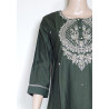 "Elegant Dark Green Kurti Set with Bottom and Dupatta - Perfect Ethnic Wear"