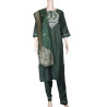 "Elegant Dark Green Kurti Set with Bottom and Dupatta - Perfect Ethnic Wear"