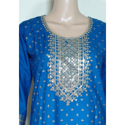 Royal Touch By Blue Hills Rayon Foil Printed Kurti With Bottom Dupatta