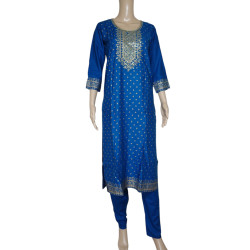 Royal Touch By Blue Hills Rayon Foil Printed Kurti With Bottom Dupatta