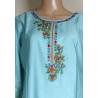 Indian Chikan Work Designer Kurti with Printed Dupatta - Elegant & Traditional