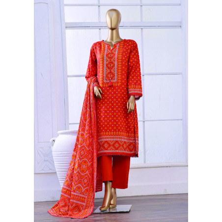 Sada Bahar Stitched 3 Piece Printed Lawn Rust